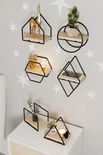 Mioli Decor Sienine lentyna MinyatÃ¼r Raflar 6'lÃ½ Set