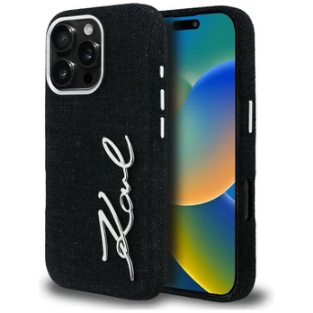 Dėklas Karl Lagerfeld FW Jeans Signature Logo iPhone 16 Pro Max Case - Juodas