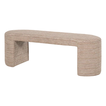 JACOB UPHOLSTERED BENCH STRIPE DESSIN LIGHT BROWN [fsc]