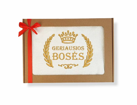 Siuvinėtas rankšluostis „Geriausios Bosės“
