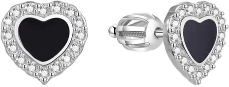 Beneto Sidabrinis heart earrings AGUP1624S