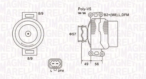 Kintamosios srovės generatorius MAGNETI MARELLI 063731740010
