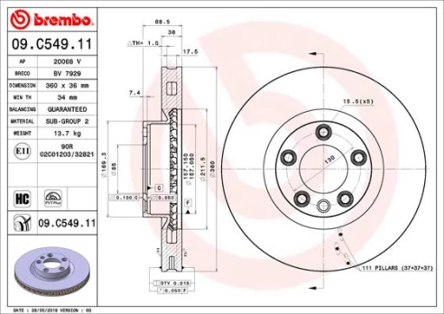 BREMBO 09.C549.11 Brake Disc