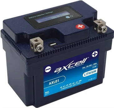 Akumuliatorius Axcell LITHIUM 3Ah 180A -/+ 12.8V 114x70x86mm