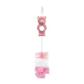 Buteliuko ir žinduko valymo šepetėlis Lorelli Bear B1898 Blush, 0+ mėn.
