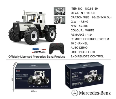 Tractor White 1:24 with remote control Mercedes Benz