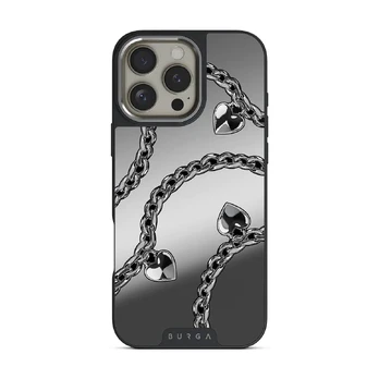 Cold Heart - iPhone 16 Pro Max Case, Elite Mirror Dark (MagSafe) / Silver