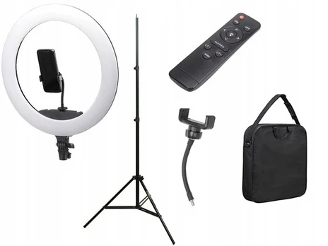 Žiedinė Led lempa 65w su stovu makiažui
