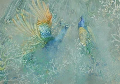 Fototapetas Artgeist Peacocks Dancing, 400 cm x 280 cm kaina