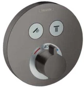 termostata ShowerSelect S virsapmetuma daļa, ar 2 izejām, brushed juodas chrome