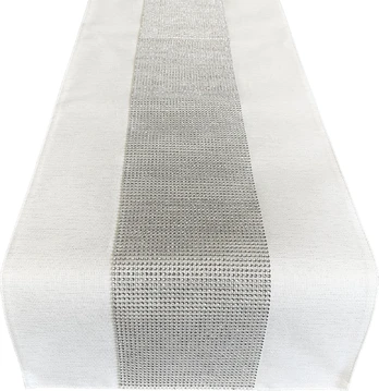 Stalo takelis Mariall, balta/sidabro, 40 x 220 cm