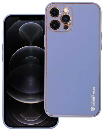 Dėklas Oem LEATHER Case for IPHONE 12 PRO MAX mėlynas