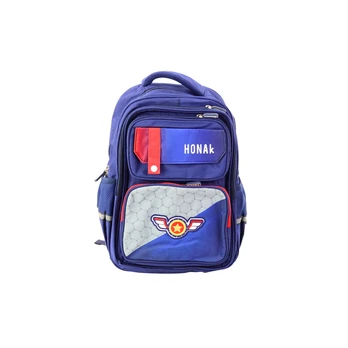 Lean School Backpack With Patch Chest Strap Navy Mėlyna 20L