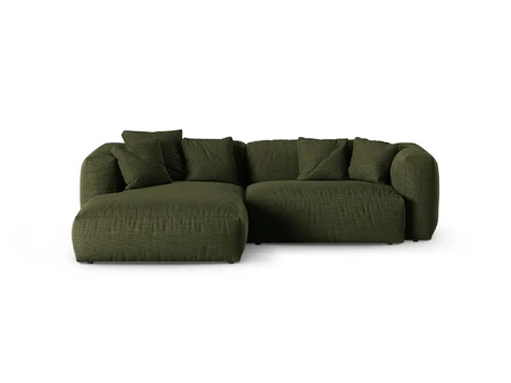 Modular Left Corner Sofa, "Martina", 2 Seats, 280x176x75, Green