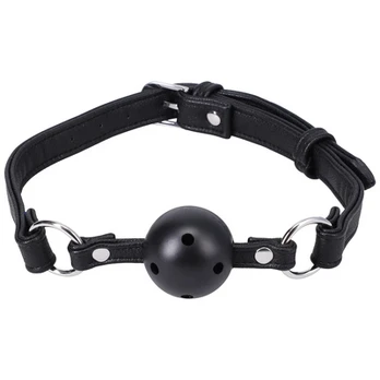 Doc Johnson Ball Gag Vegan Leather Adjustable Juodas 55mm