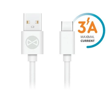 Laidas Forever, USB/USB-C, 1 m, balta