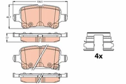 TRW GDB2180 Brake pad set kaina