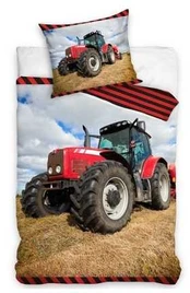 MCU Traktor Rød Sengetøj 140x200 cm - 100 procent bomuld