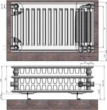 Radiator 33x500x1000 VCO Termolux