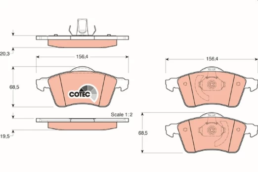 TRW GDB1282 Brake pad set