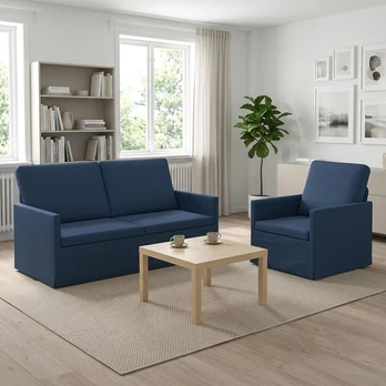 Sofa Sofos komplektas 2 vnt. Mėlyna Audinys