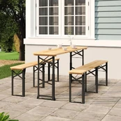 Sulankstomas alaus stalas, 170x50x75/105cm, eglės masyvas kaina