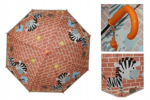 Automatinis vaikiškas skėtis linksma zebra