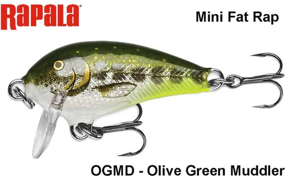 Vobleris Rapala Mini Fat Rap MFR03OGMD Olive Green Muddler