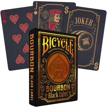Bicycle Bourbon Juodas Label žaidimo kortos