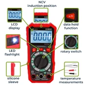 Universal rugged true RMS digital multimeter - CAT III - 600 V - 8 functions kaina