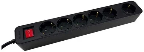 M-Cab SOCKET STRIP 6S PVC 3M BK ECO/16A/3680W