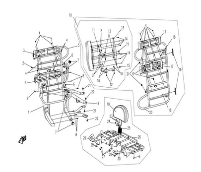 901A-140300 901a-140300 backrest bracket CFMOTO500-2A