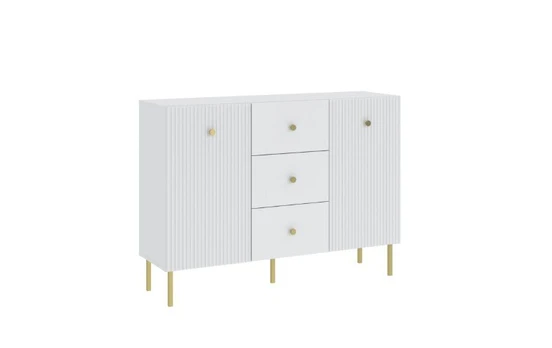 Komoda Intermeble Viena 2D3S, balta/auksinė