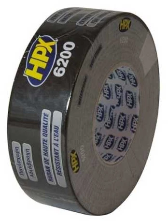 Usorteret Gaffatape sort, 50 mm x 50 m
