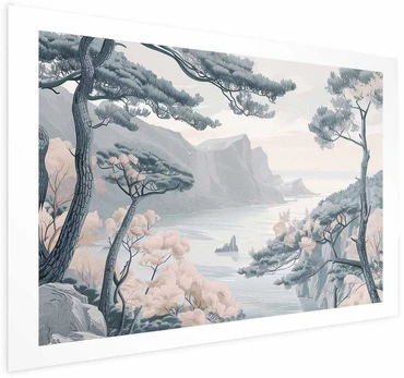 Artgeist Plakatas - Mėlyna Coast in Delicate Colors