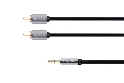 Kruger & Matz AUX 3.5mm - 2x RCA 3m Juodas