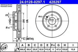 ATE 24.0128-0297.1 Brake Disc