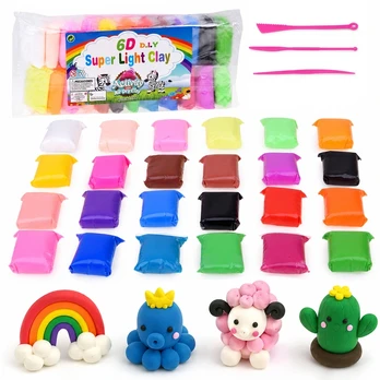 Lightweight Foam Modelling Clay 24 Colours with Sculpting Tools ZA6288