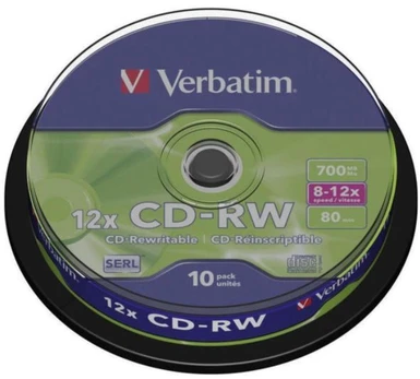Verbatim CD+RW, 12x, 700MB, 10 vnt (43480)