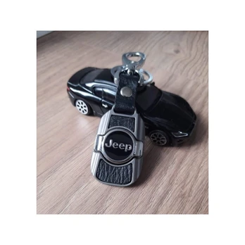 Jeep - metalinis raktų pakabukas su oda