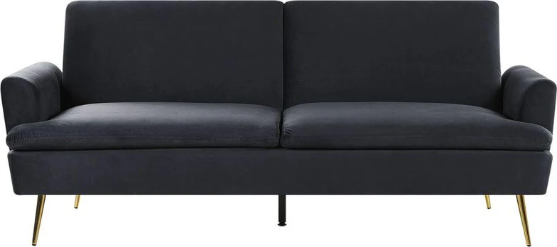 Sofa Beliani Sofijos pabaisa, išsklaidyta velūrine juoda VETTRE