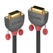 DVI kabelis LINDY 36220 Pilka kaina
