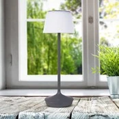 LED saulės stalinė lempa "Emmi CCT", įkraunama, pilka