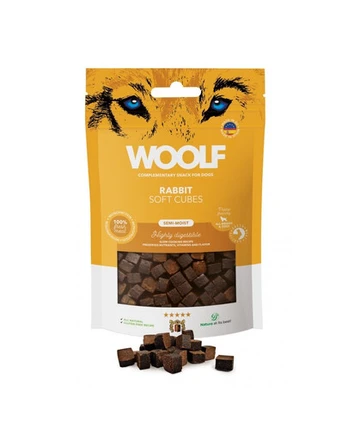 WOOLF Soft Cubes Rabbit Monoprotein 100g minkšti triušienos kubeliai