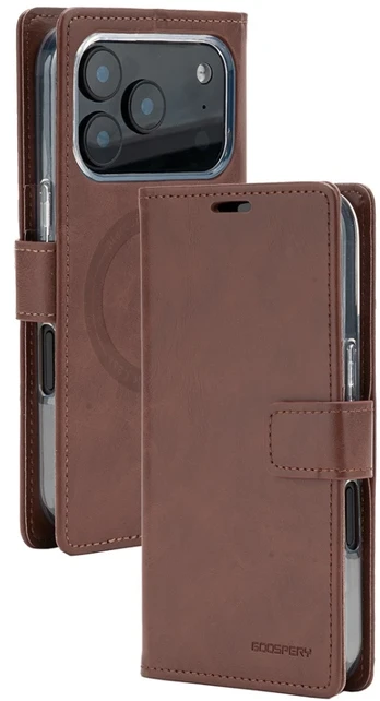 Mercury BlueMoon Diary MagSafe Dėklas skirtas iPhone 17 Pro / 18 Pro Brown