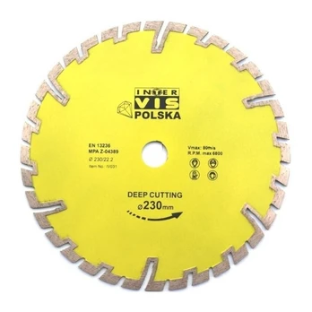 Deimantinis pjovimo diskas 230×22,23mm, Inter-Vis