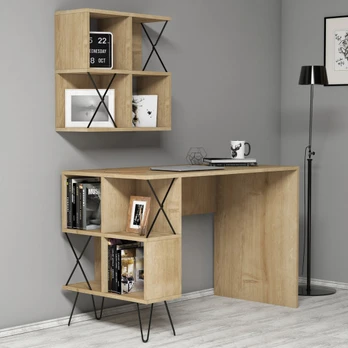 Stalas Kalune Design Extra 2 845HCT3825, baltas/ąžuolo