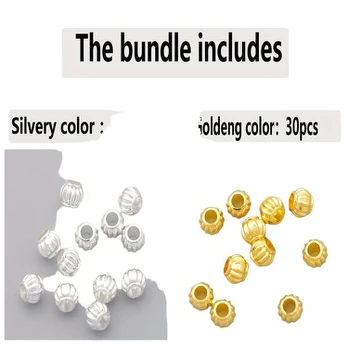 Karoliukai, Silvery 30pcs + Golden 30pcs