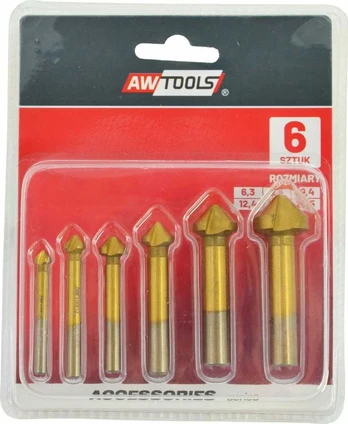 Grąžtas AW-Tools AWTOOLS COUNTERSINGER RINKINYS. 6 dalys 6,3-20,5
