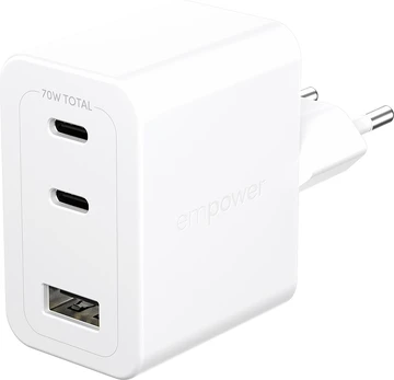 Panzerglass EMPOWER - 70W Multiple Charger 2x USB-C+USB-A EU, Silver White